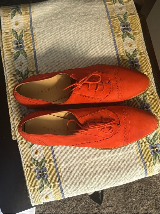 Talbots Shoes - Talbot’s 7.5 B Red Suede Low Heeled Shoes